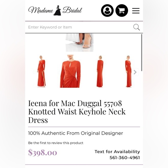 HOST PICK 🎉MacDuggal $625 NWT Jersey Knit Keyhole Ruched Knot Side Slit Dress - Picture 5 of 6